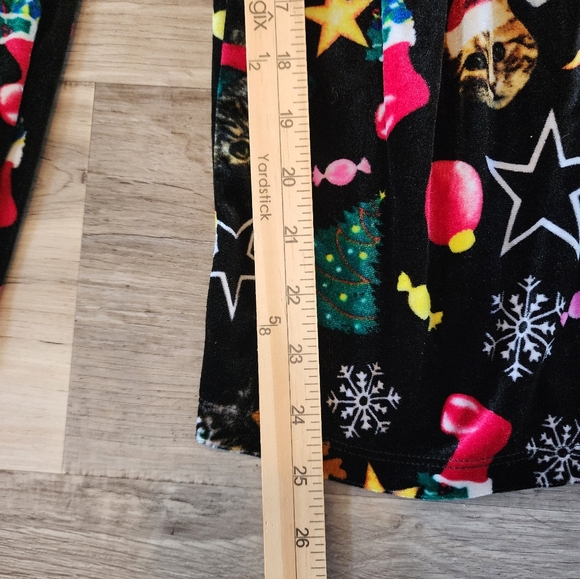 Festive Black Cat Ugly Jumpsuit with Holiday Print - Picture 3 of 8